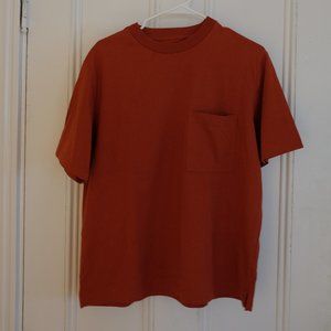 Everlane Box-Cut Pocket Tee (Rust)